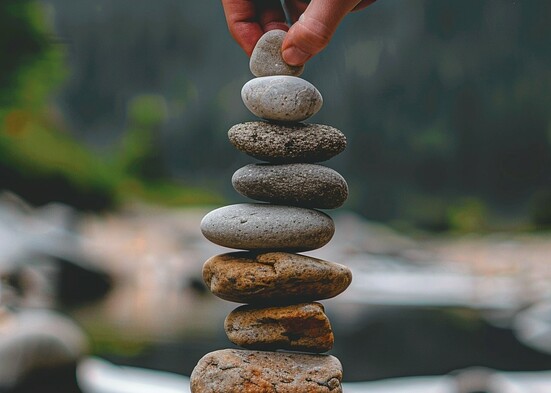 Zen stone balancing